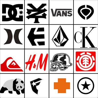 Famous clothing brand Logos