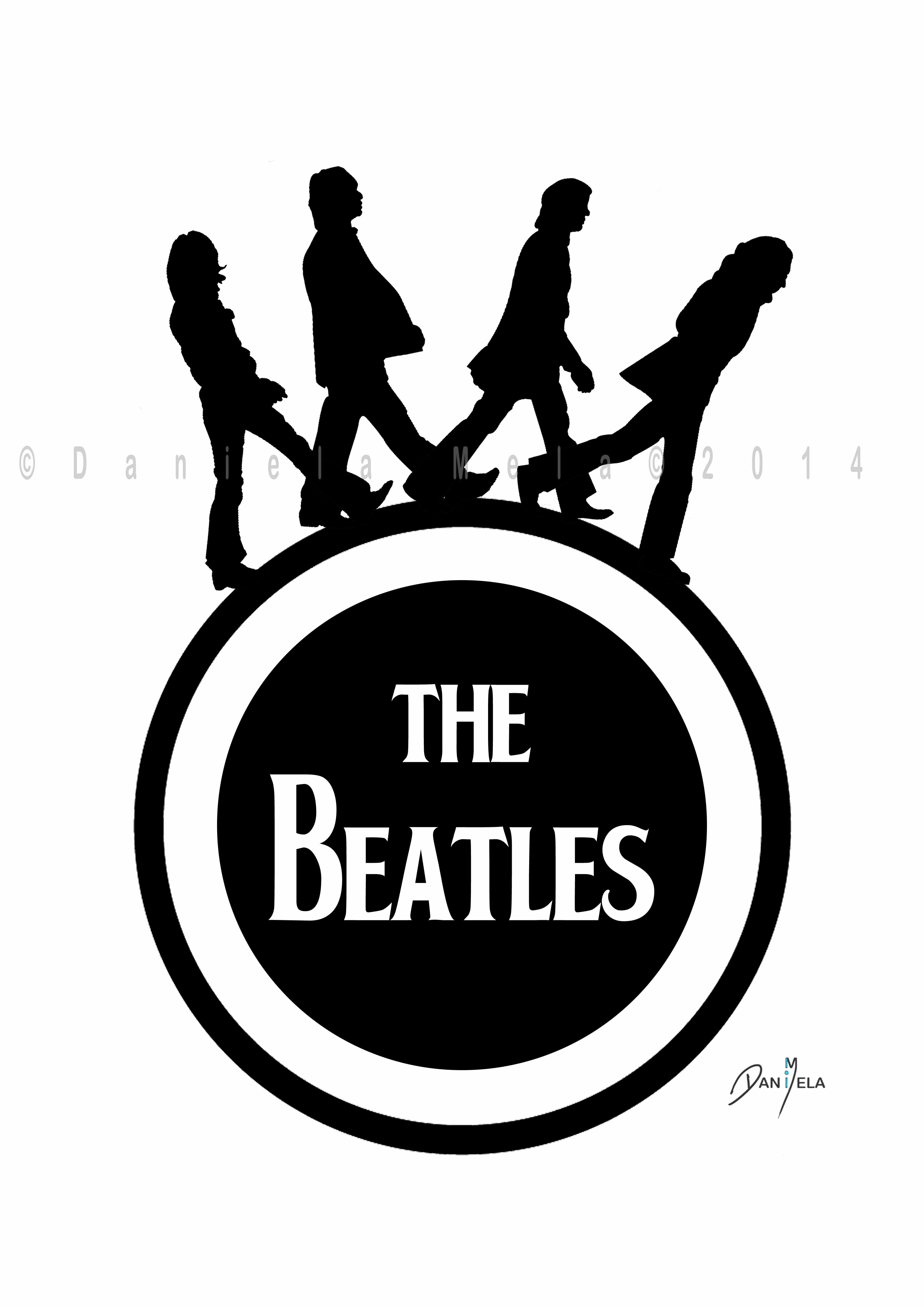 Beatles Logo Black And White - art-fidgety